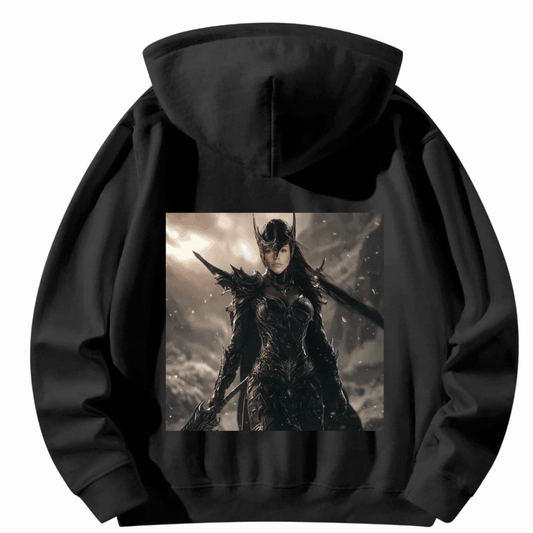 Halloween Customized Black Hoodie with Back Print Dark Knight - Weave West