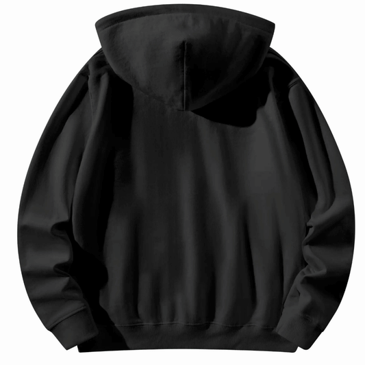Halloween Customized Black Hoodie with Back Print Godzilla Drinking Tea - Weave West