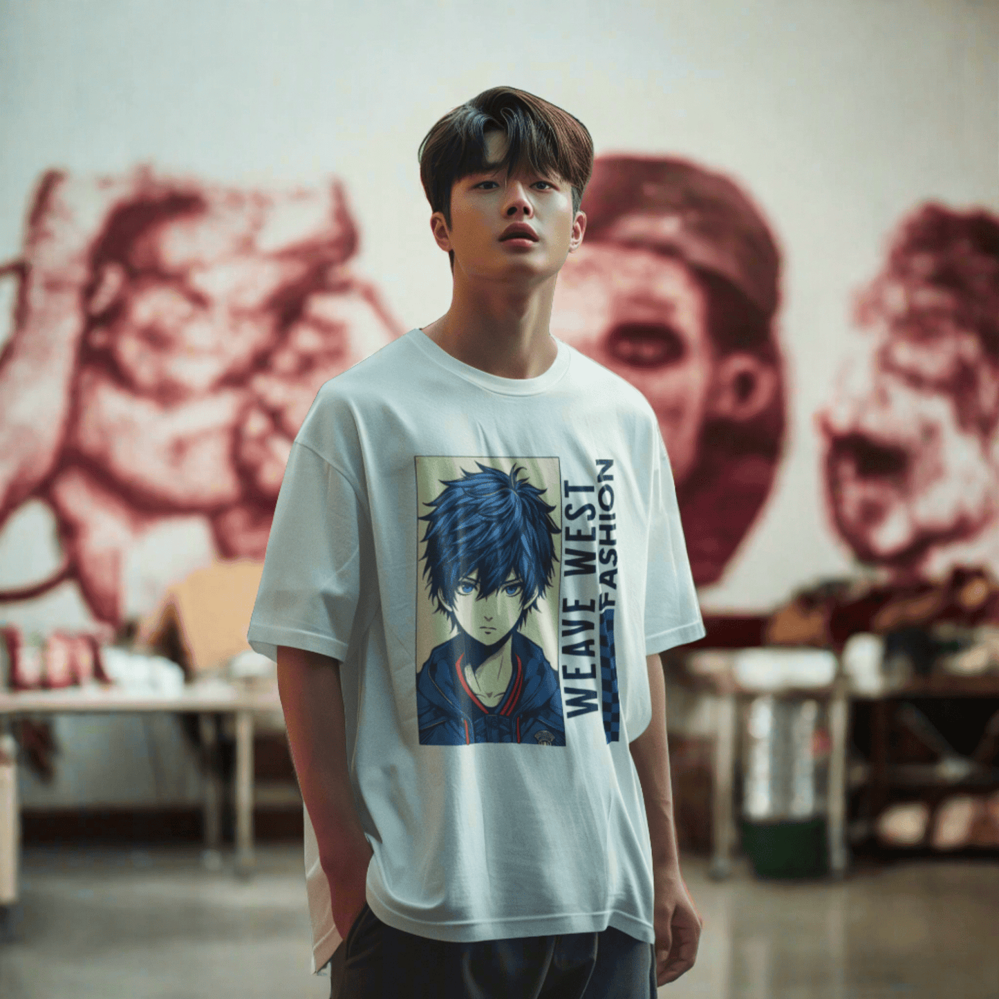 Soft Cotton Oversized Loose-Fit Tee (Cool Guy) - Weave West