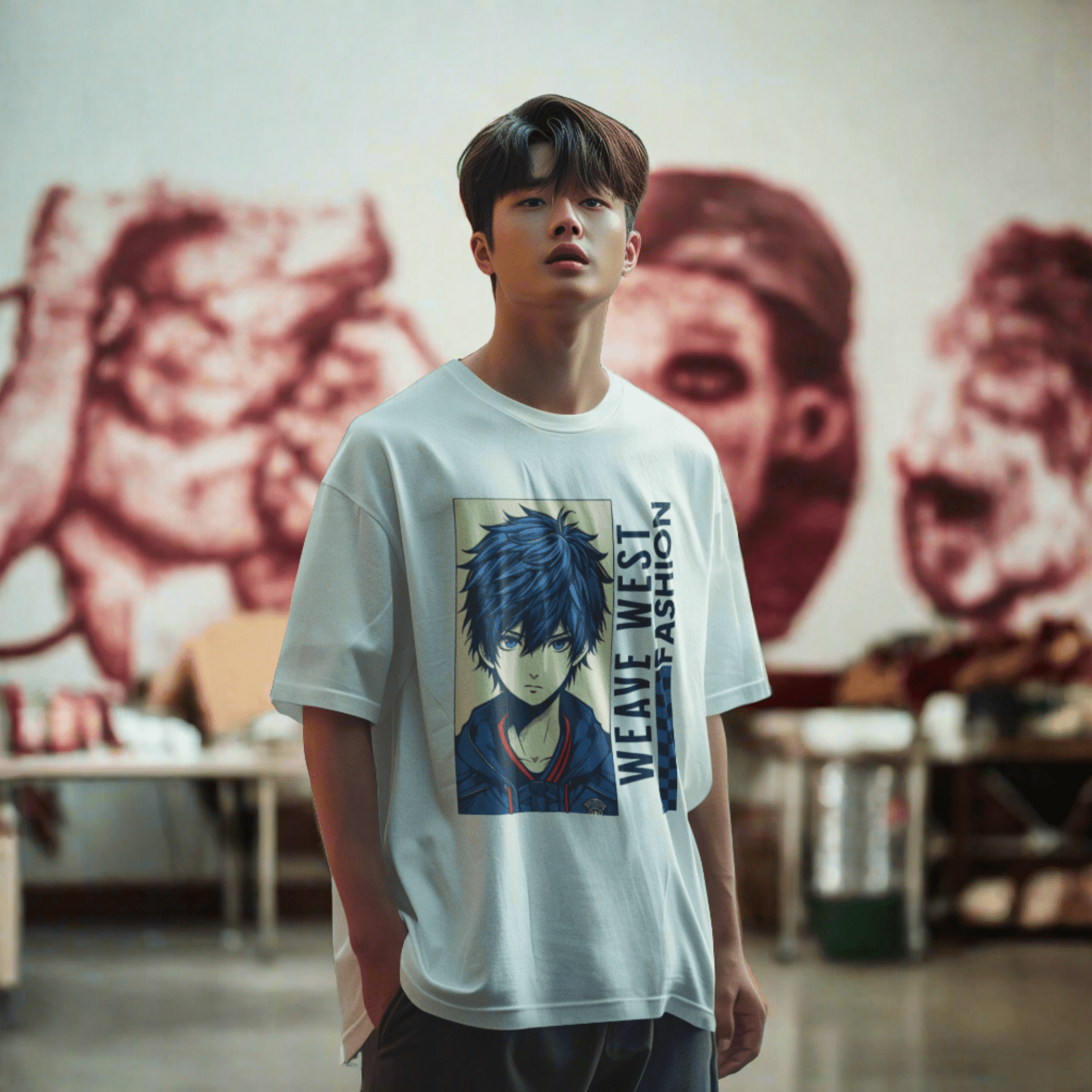 Soft Cotton Oversized Loose-Fit Tee (Cool Guy) - Weave West