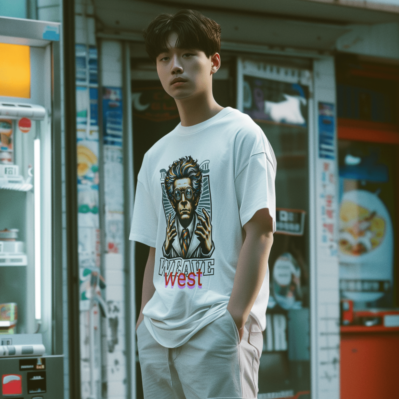 Soft Cotton Oversized Loose-Fit Tee (Crazy Doc) - Weave West