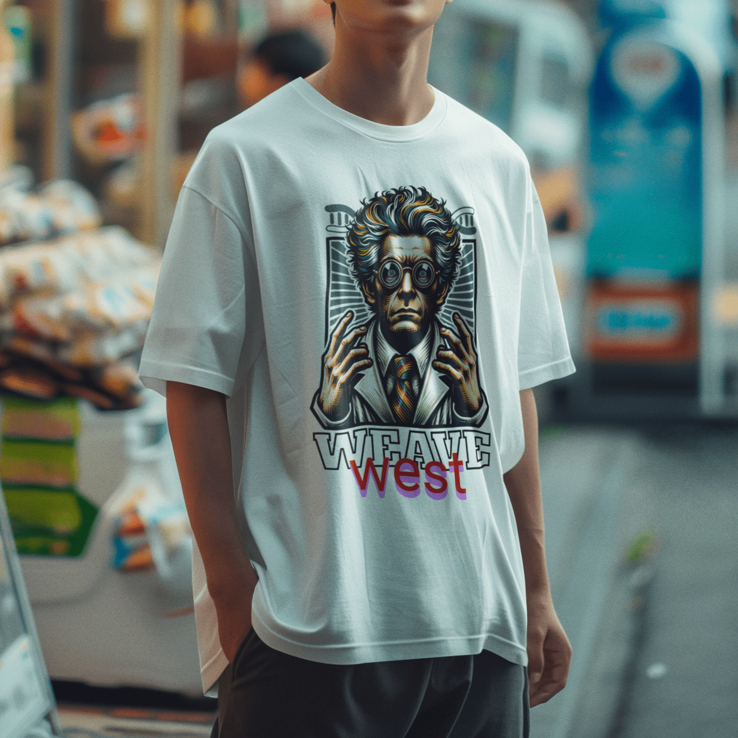 Soft Cotton Oversized Loose-Fit Tee (Crazy Doc) - Weave West
