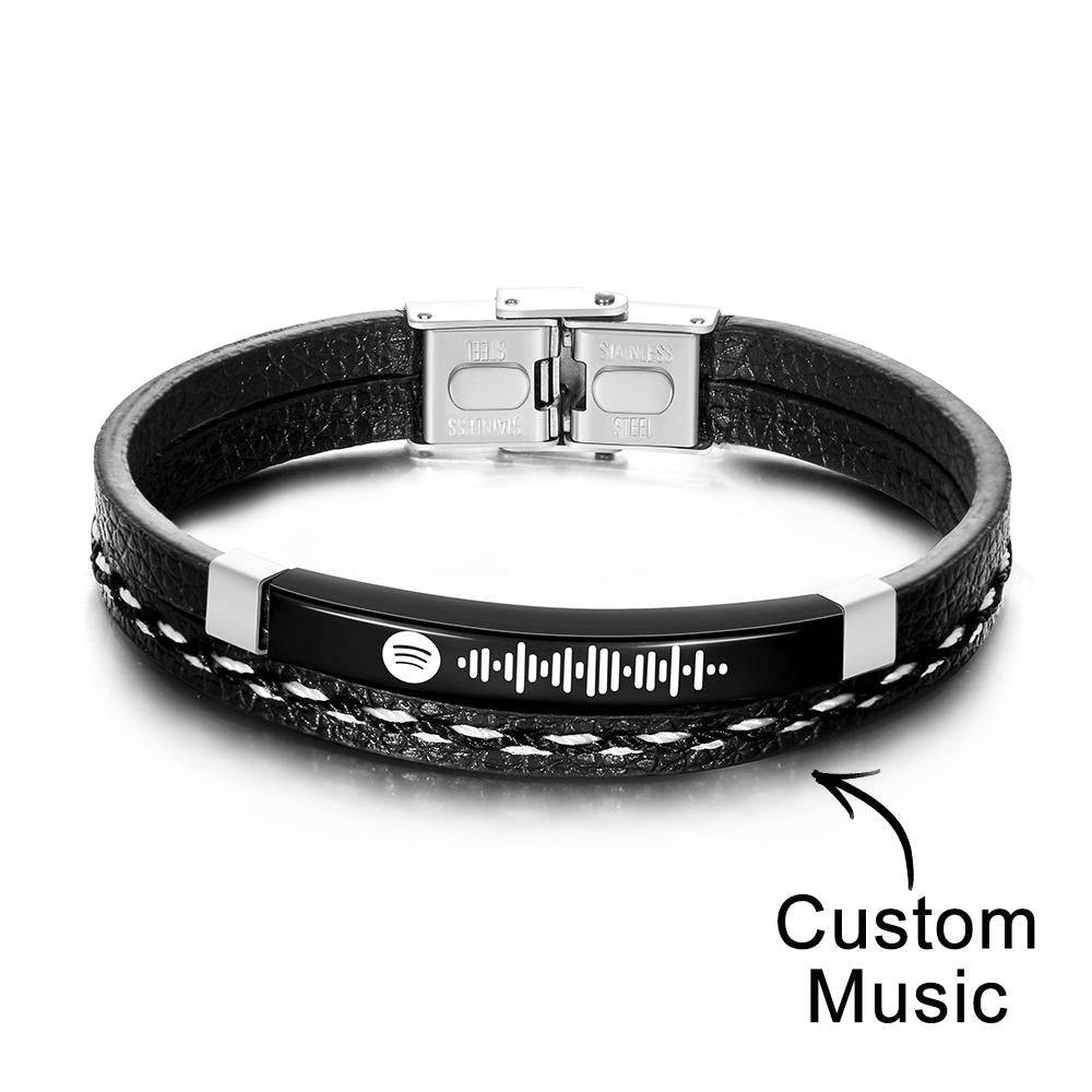 Scannable Spotify Leather Music Bracelet - Weave West
