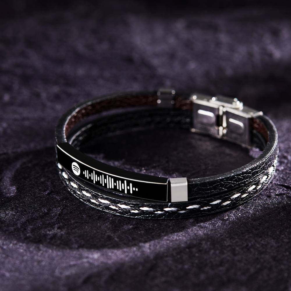 Scannable Spotify Leather Music Bracelet - Weave West