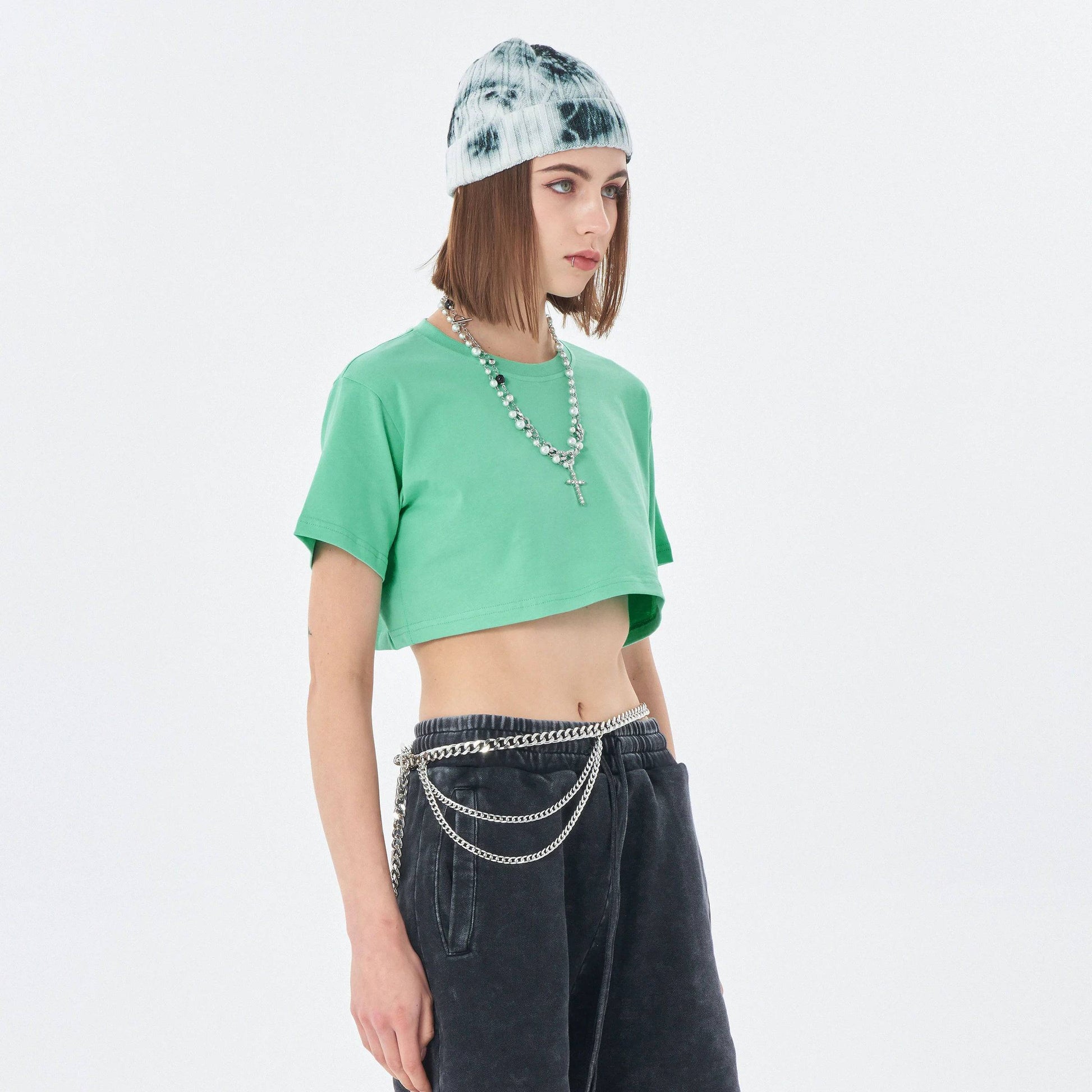 Soft Cotton Loose Crop Top Signature 4 | Loose Crop Shirt - Weave West