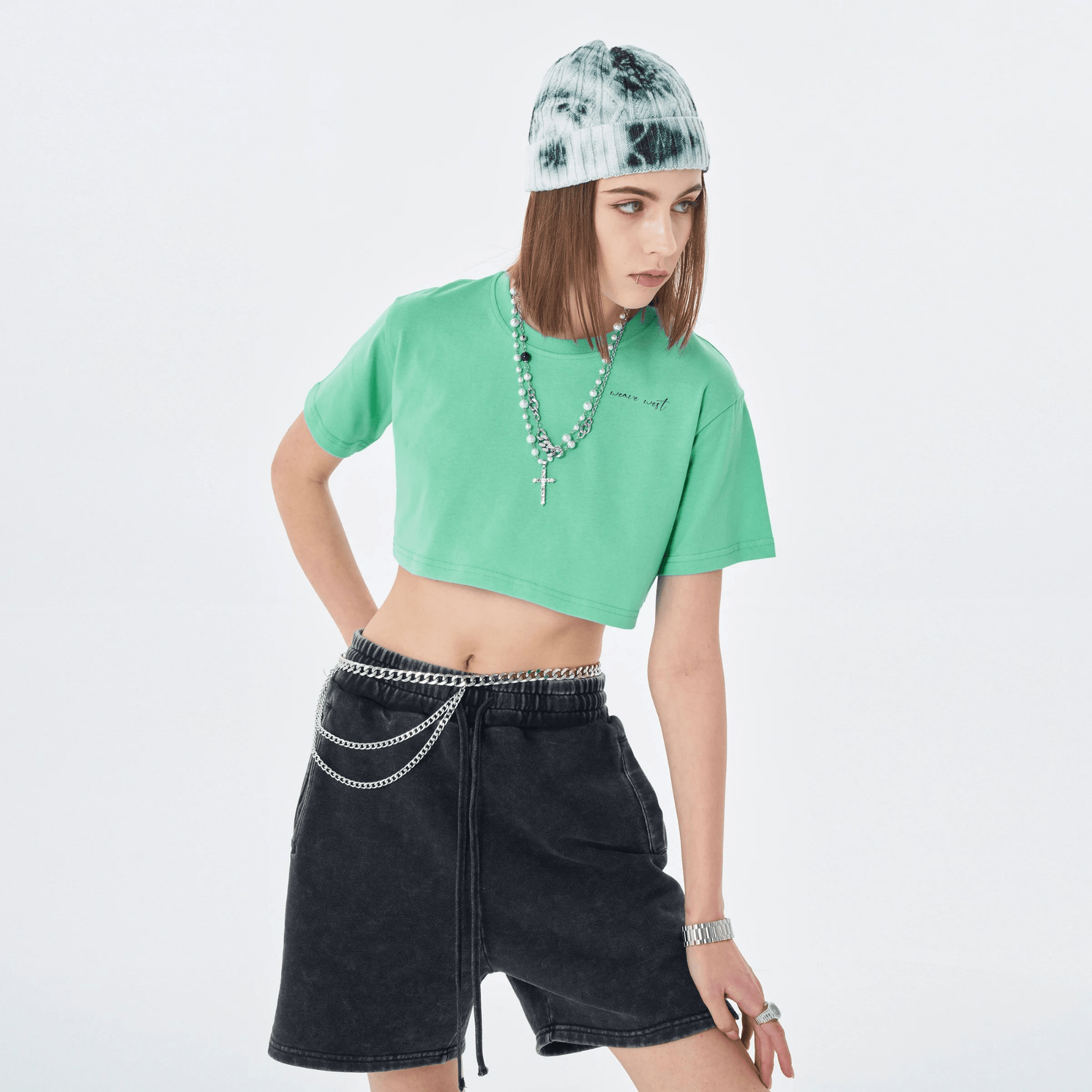 Soft Cotton Loose Crop Top Signature 5 | Loose Crop Shirt - Weave West