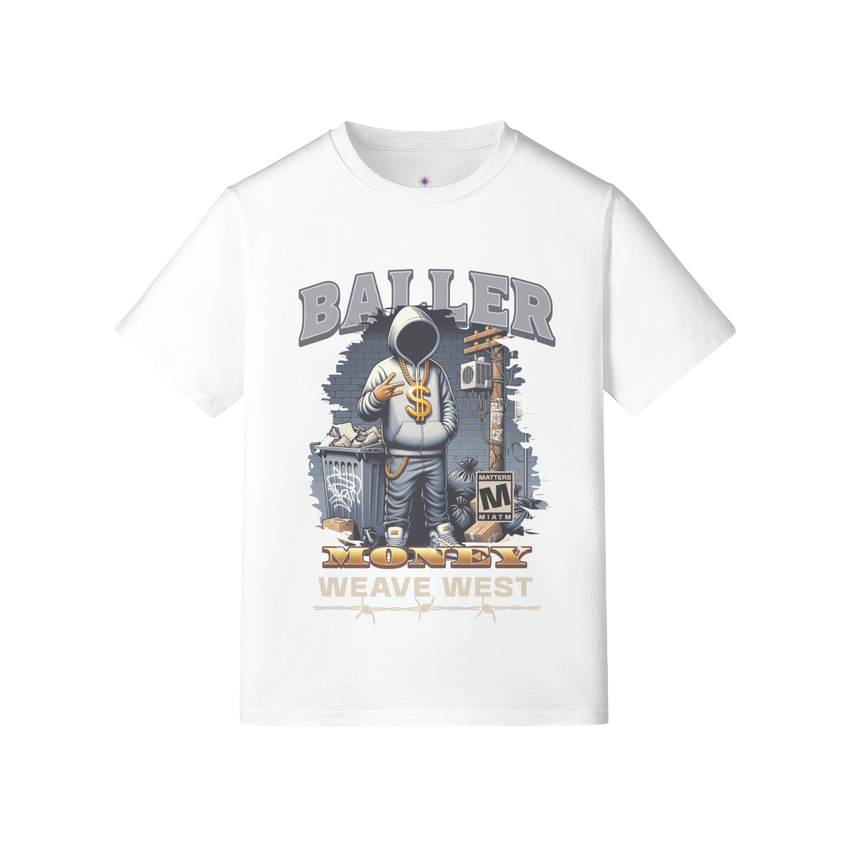 Premium Cotton Slim Fit Tee (Baller) - Weave West