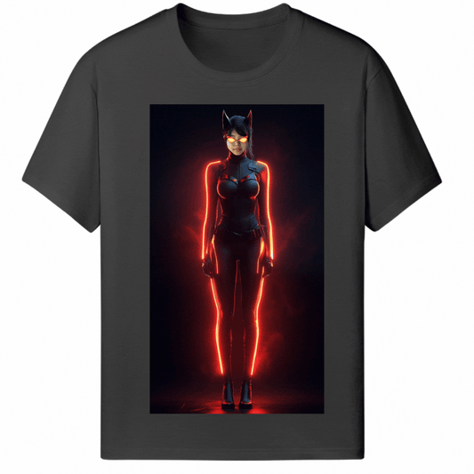 Customized Halloween Black Tee Cat Girl - Weave West