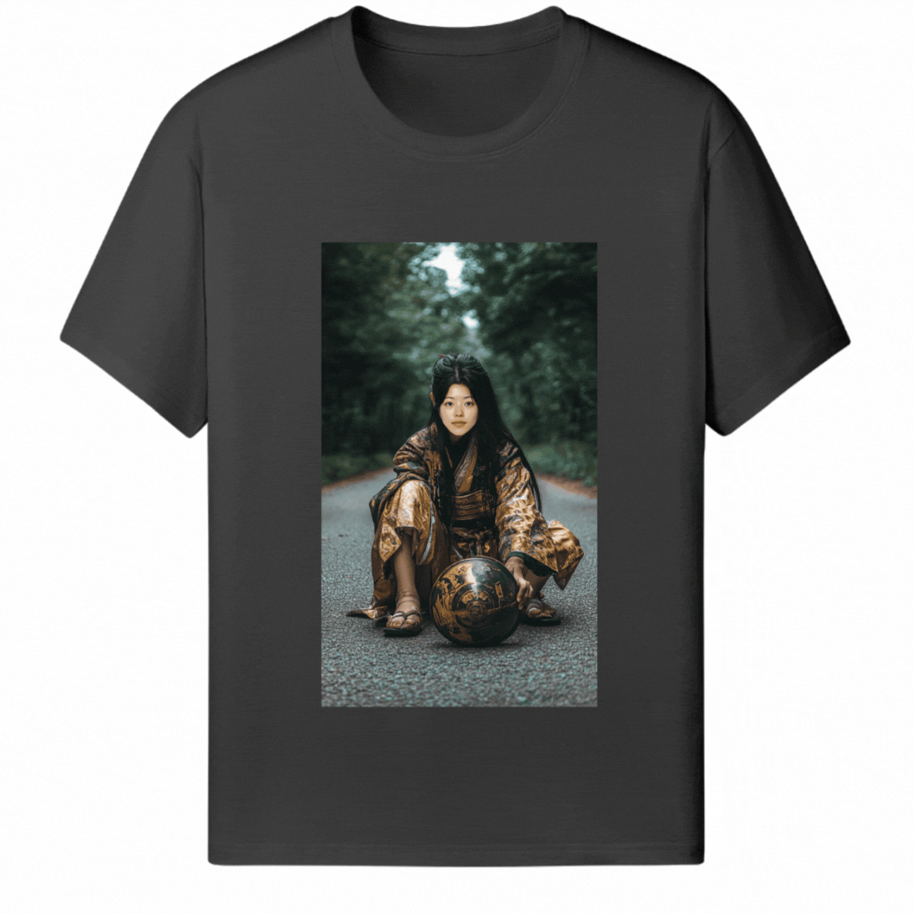 Customized Halloween Black Tee Japanese Homeless Girl - Weave West