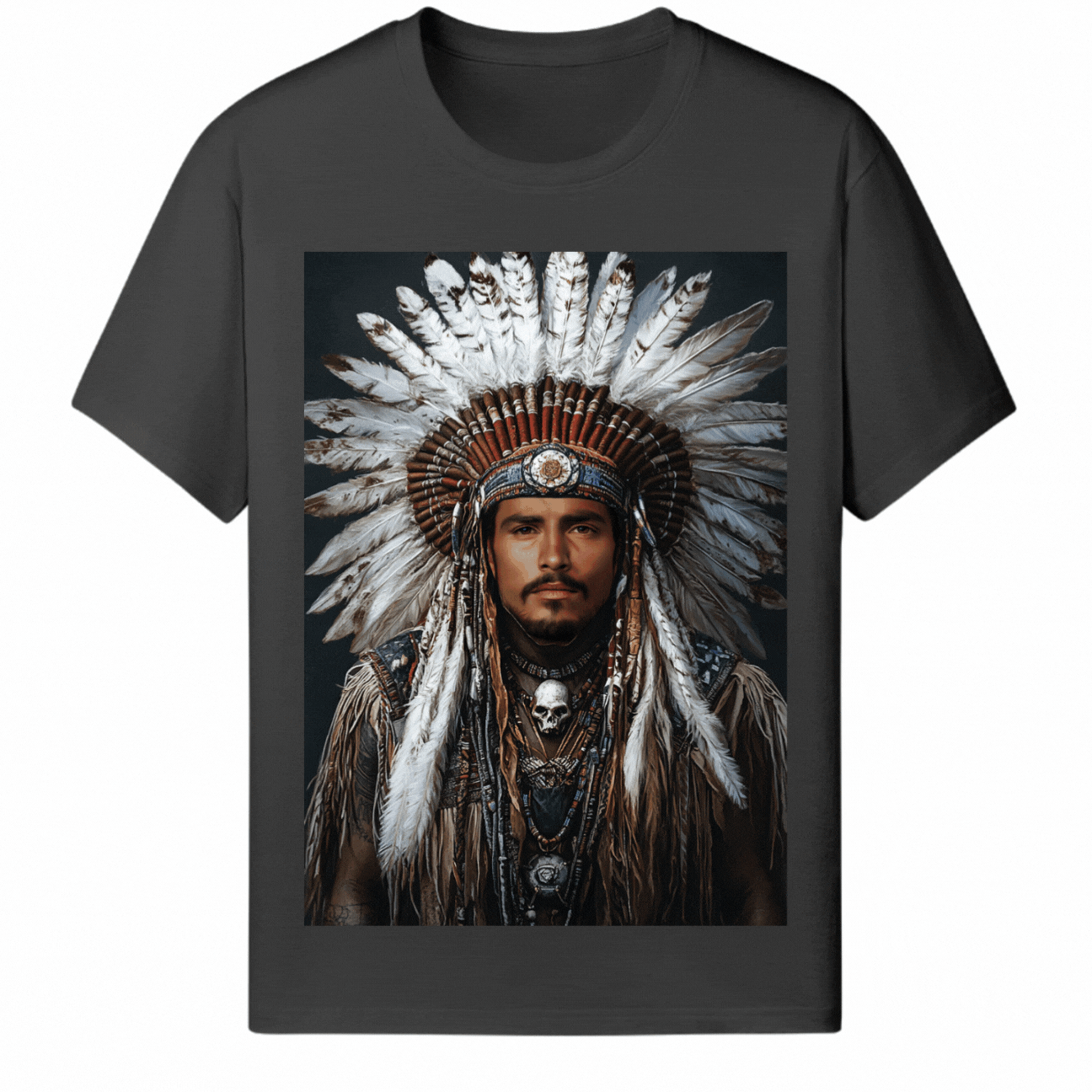 Customized Halloween Black Tee Native American - Weave West