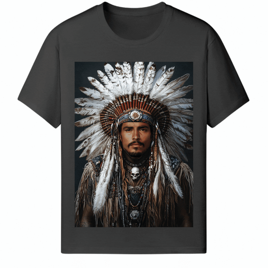 Customized Halloween Black Tee Native American - Weave West