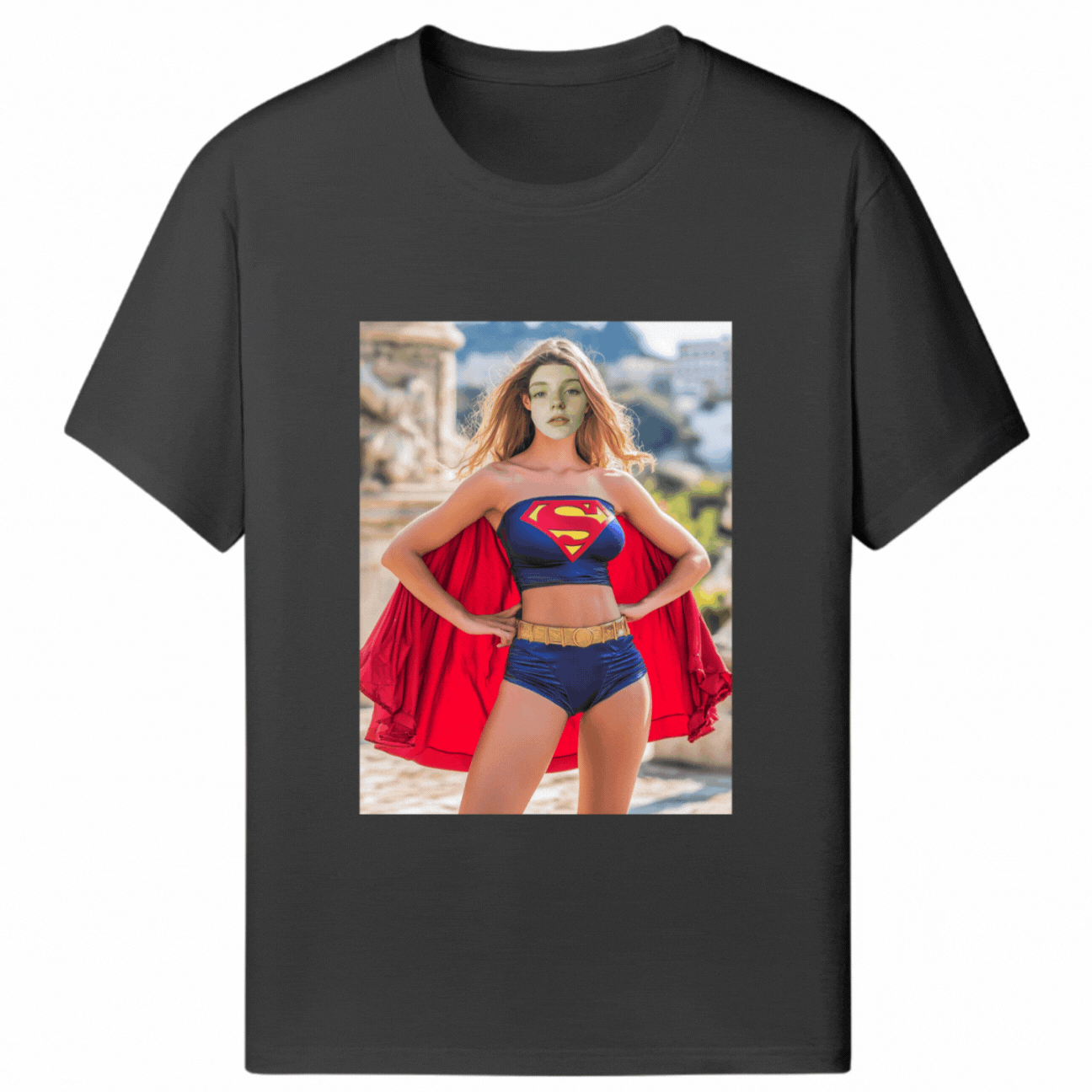 Customized Halloween Black Tee Wonder Super Woman - Weave West