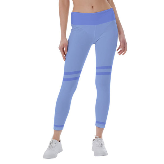 High Waist Ankle Leggings Blue Bliss | Women Yoga & Exercising Leggings - Weave West