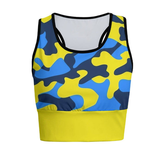 Chest Support Sports Bra Camo 1 | Women Active Comfortable Push Up Bra - Weave West