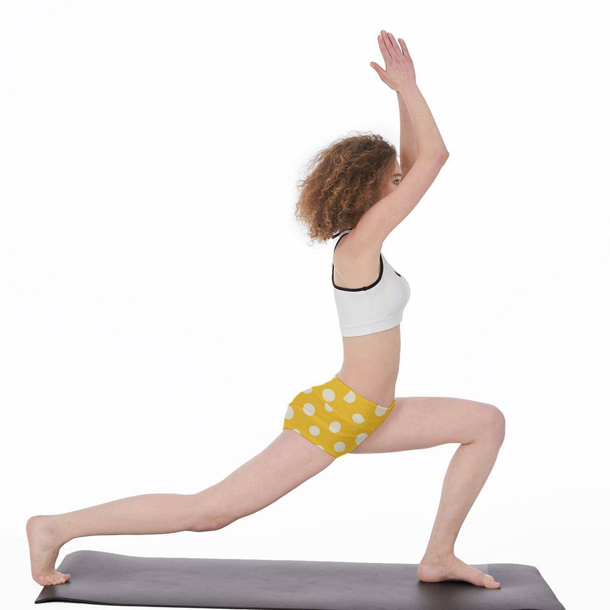 Comfy Yoga Shorts Dots 1 | Women High Waisted 2 inch Shorts - Weave West