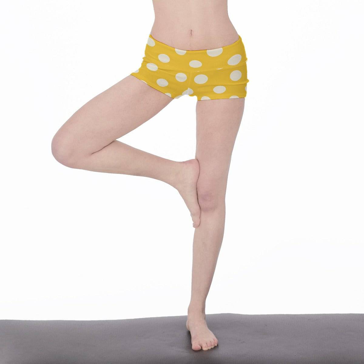 Comfy Yoga Shorts Dots 1 | Women High Waisted 2 inch Shorts - Weave West