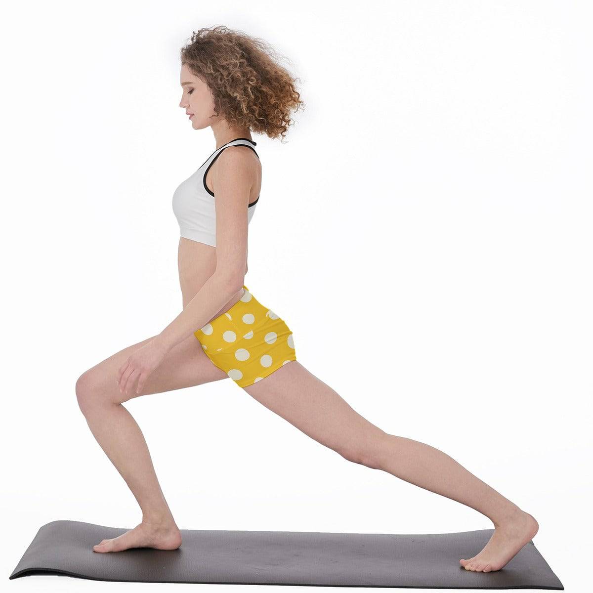 Comfy Yoga Shorts Dots 1 | Women High Waisted 2 inch Shorts - Weave West