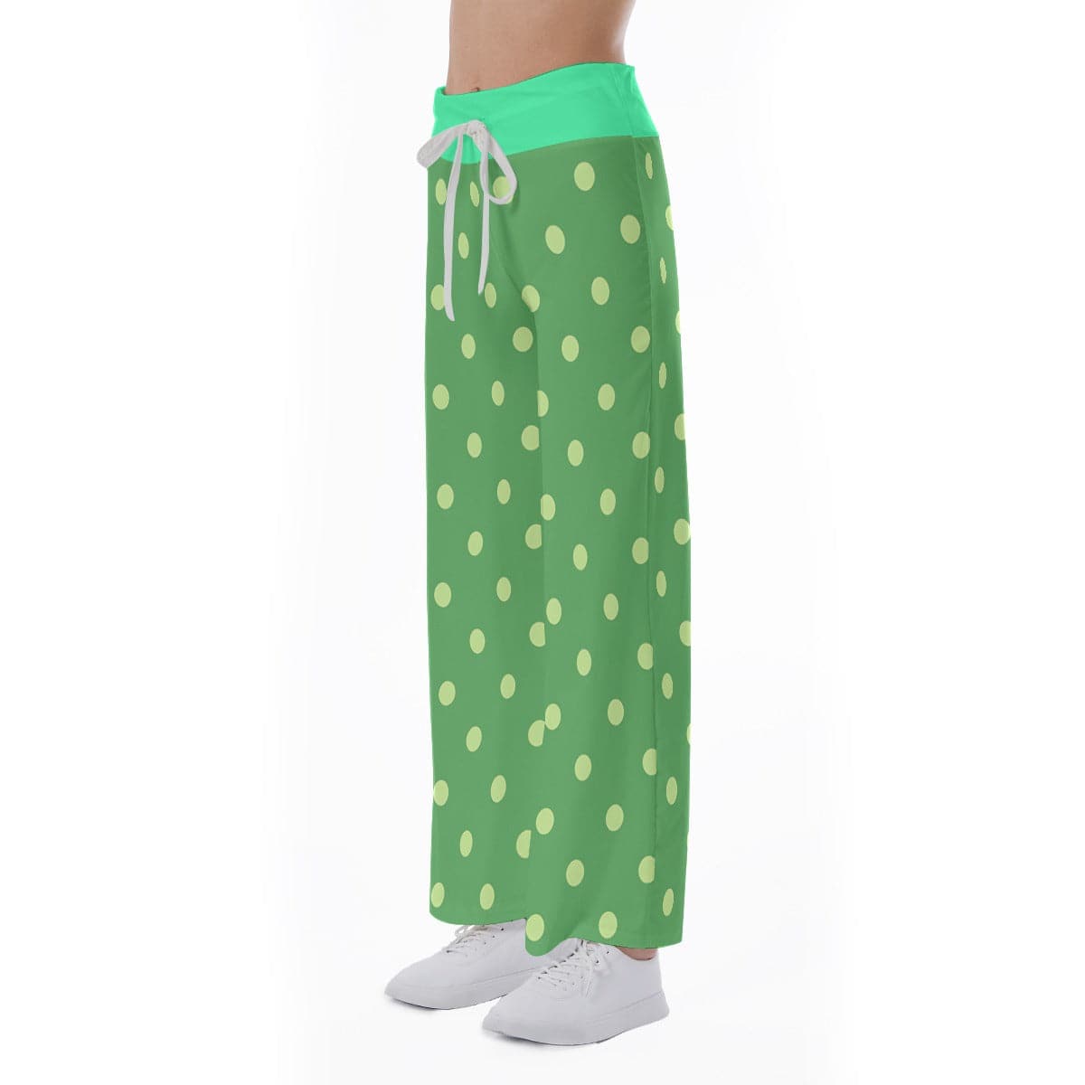 High-waisted Straight-leg Trousers Dots 1 | Women Wide Leg trousers - Weave West