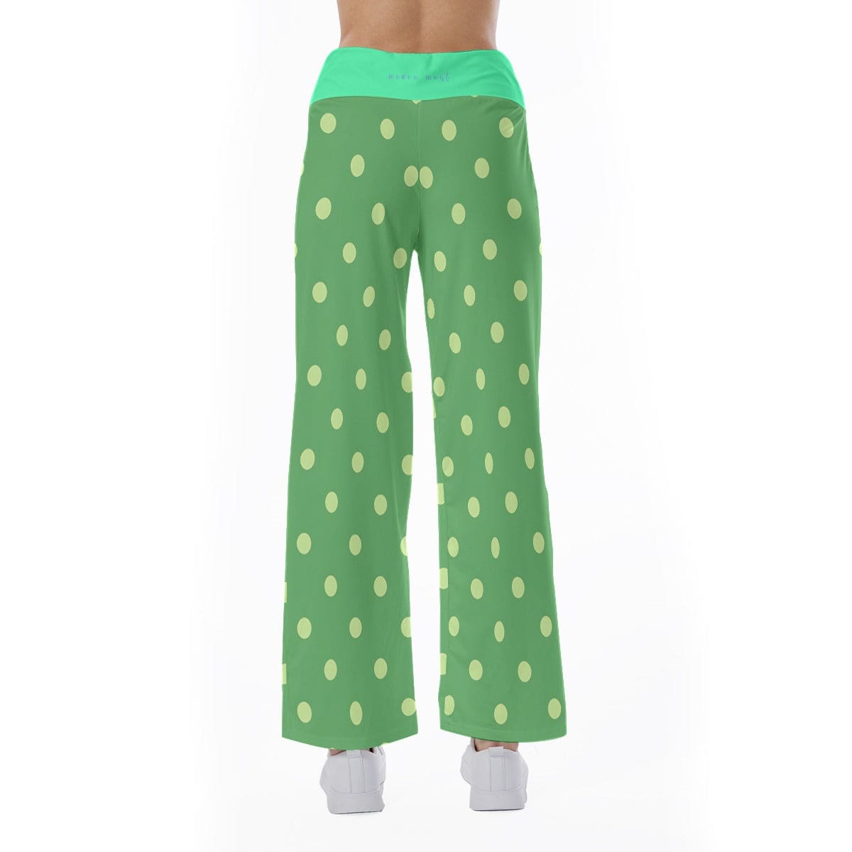 High-waisted Straight-leg Trousers Dots 1 | Women Wide Leg trousers - Weave West