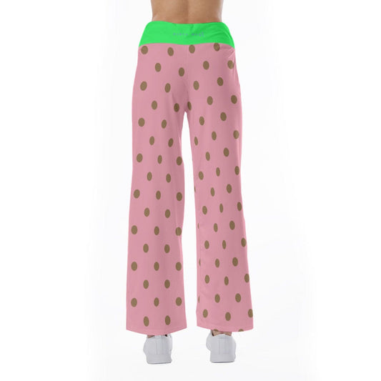 High-waisted Straight-leg Trousers Dots 2 | Women Wide Leg trousers - Weave West