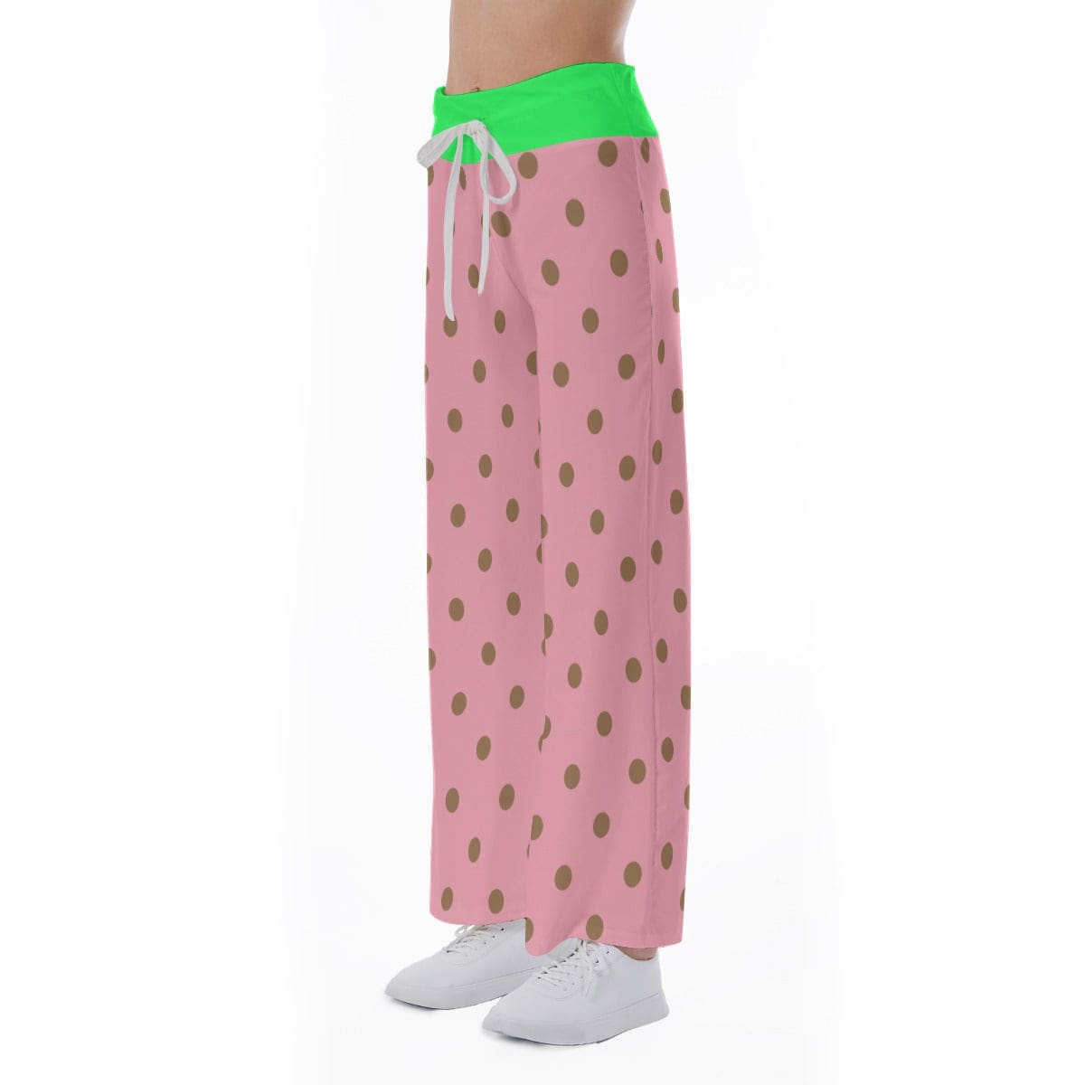 High-waisted Straight-leg Trousers Dots 2 | Women Wide Leg trousers - Weave West