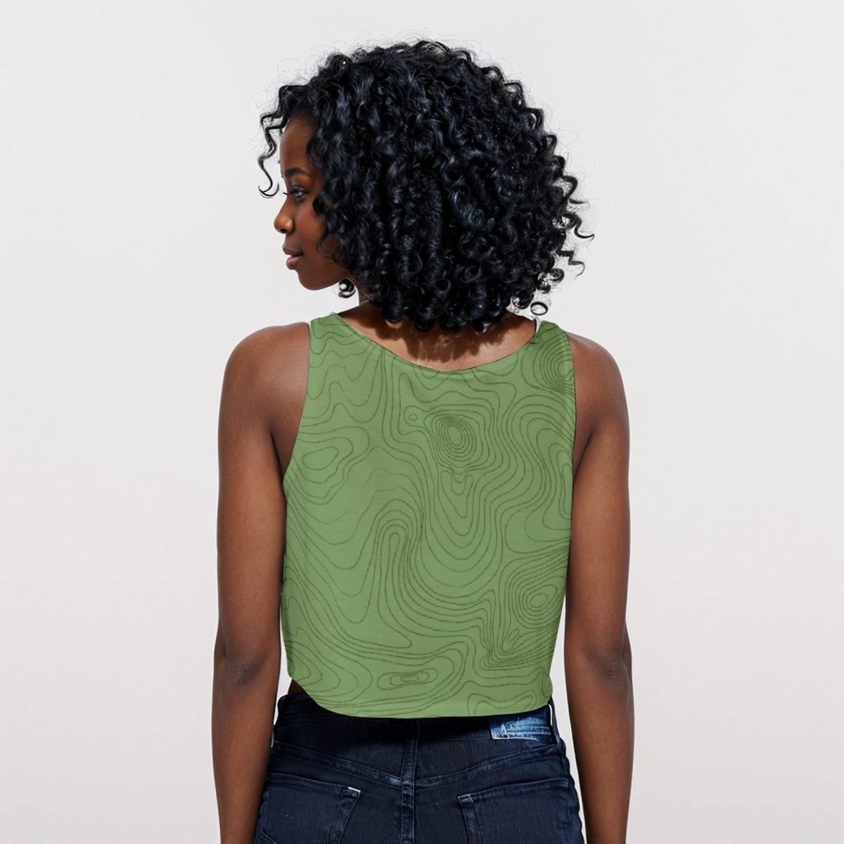 Crop Workout Tank Top Mossy Meadow | Loose Fit Workout Tank Top - Weave West