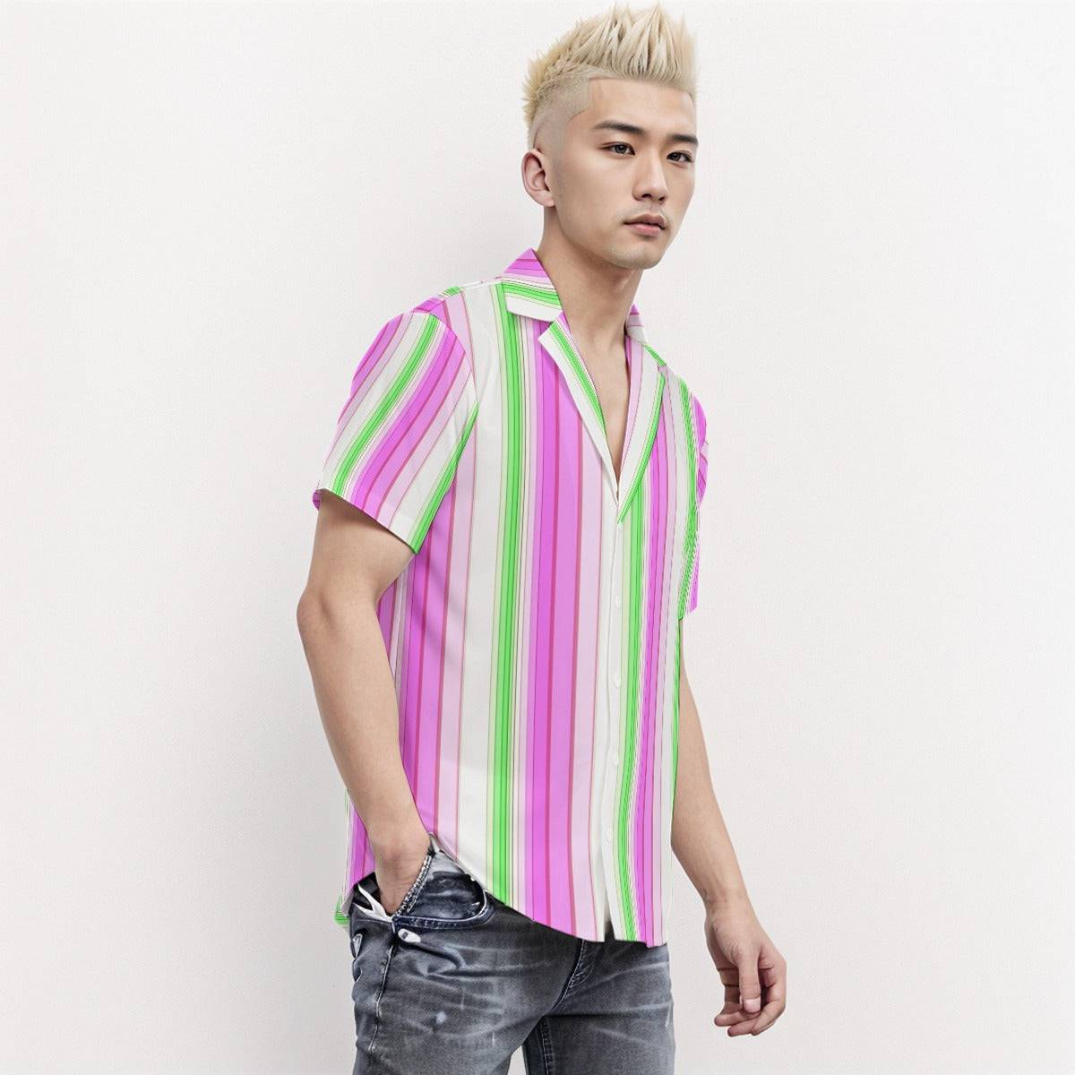 Body Fit Short Sleeve Shirt Stripe 1 - Weave West