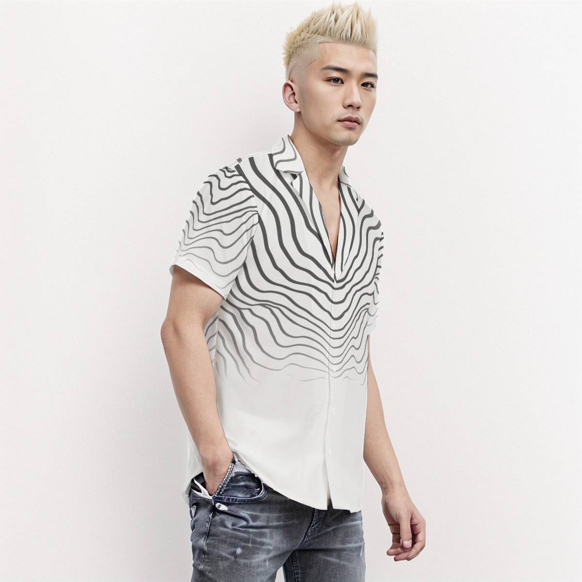 Body Fit Short Sleeve Shirt Stripe 2 - Weave West