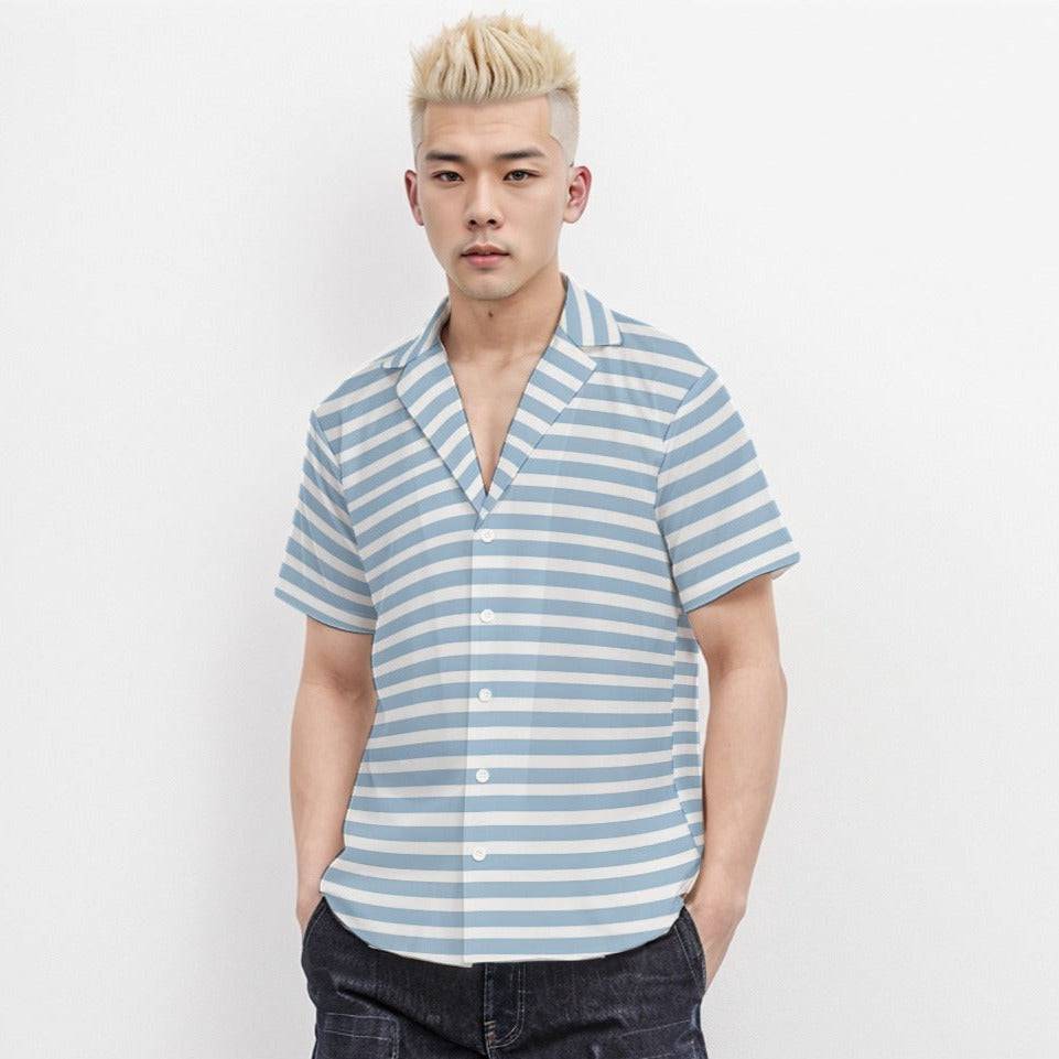 Body Fit Short Sleeve Shirt Stripe 3 - Weave West