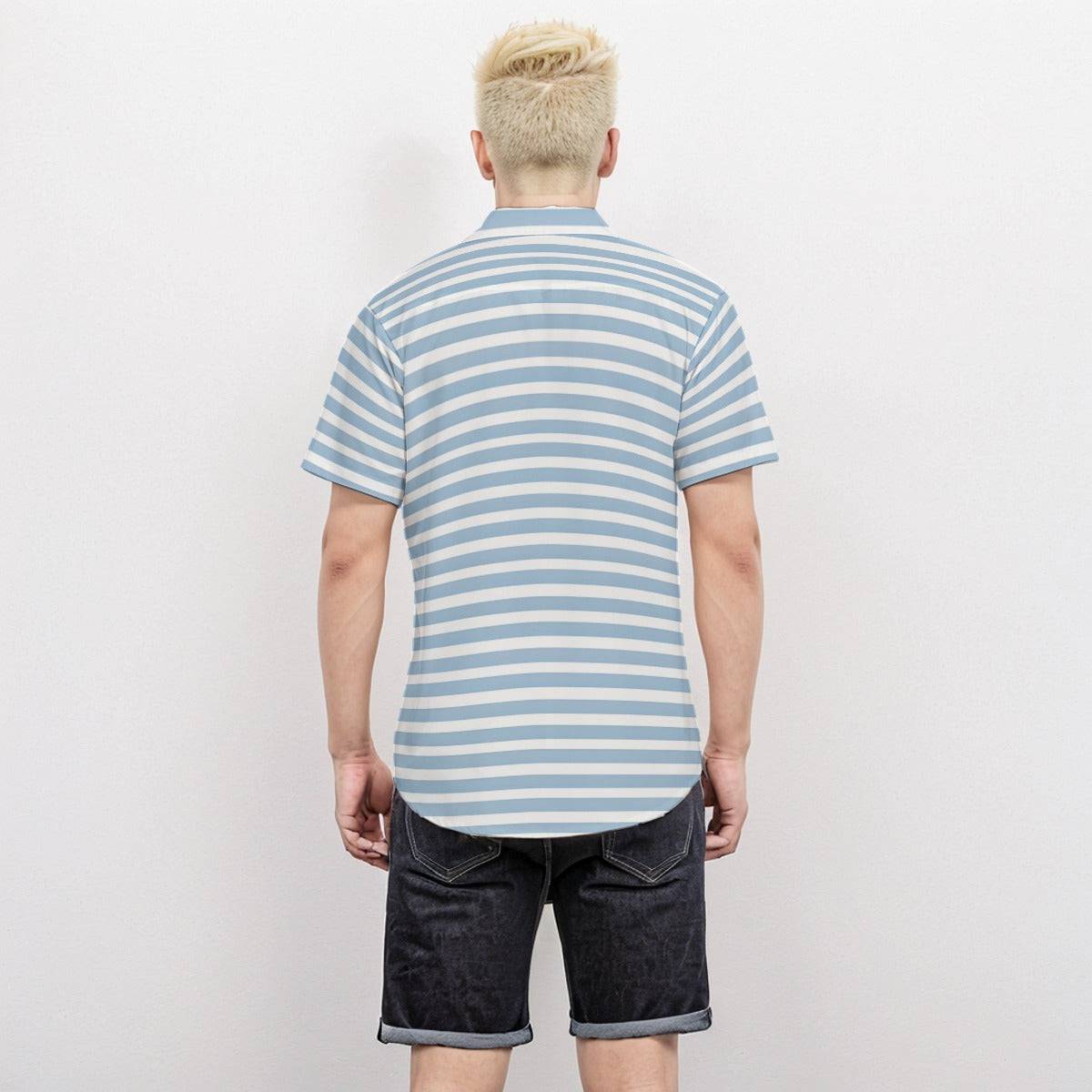 Body Fit Short Sleeve Shirt Stripe 3 - Weave West