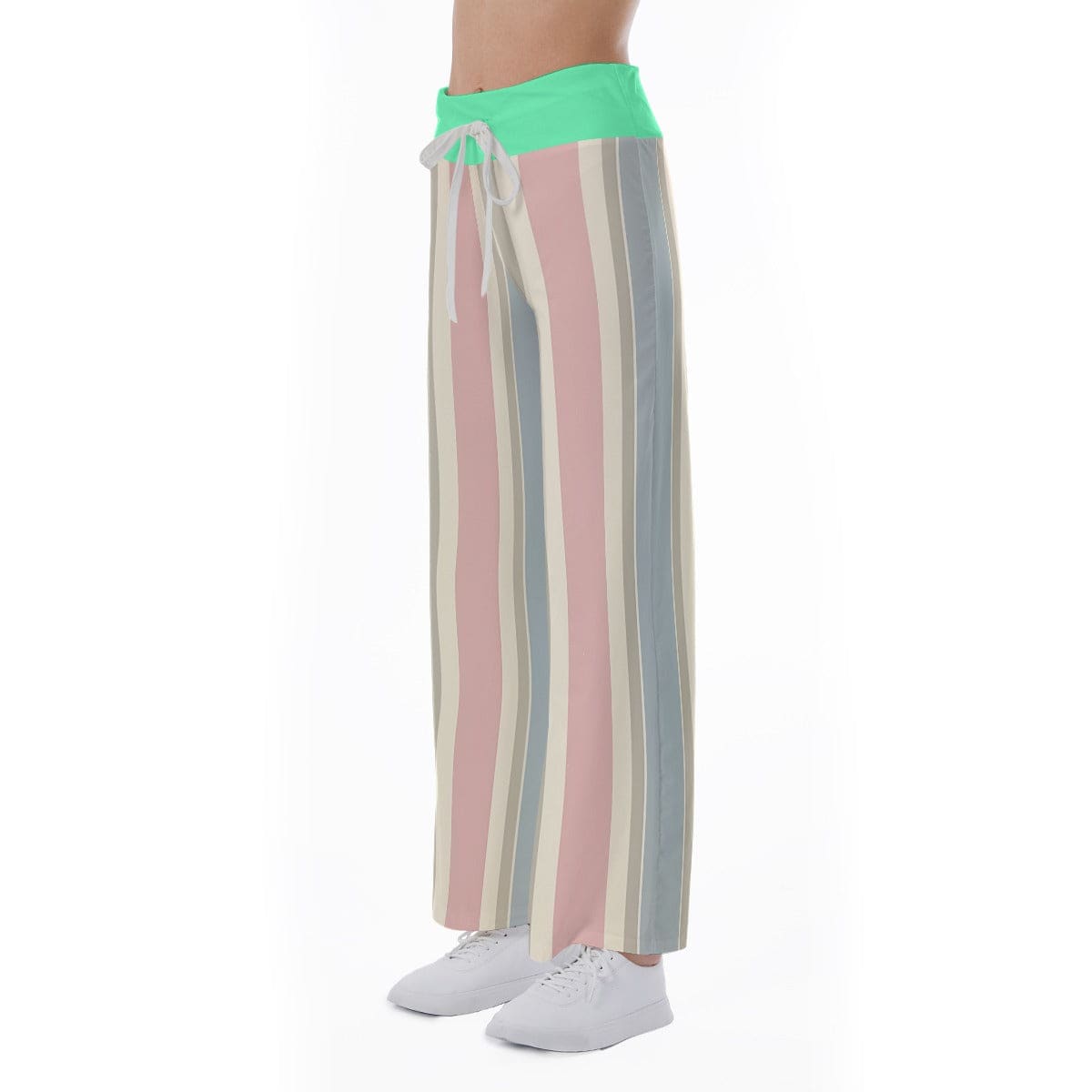 High-waisted Straight-leg Trousers Stripe | Women Wide Leg trousers - Weave West
