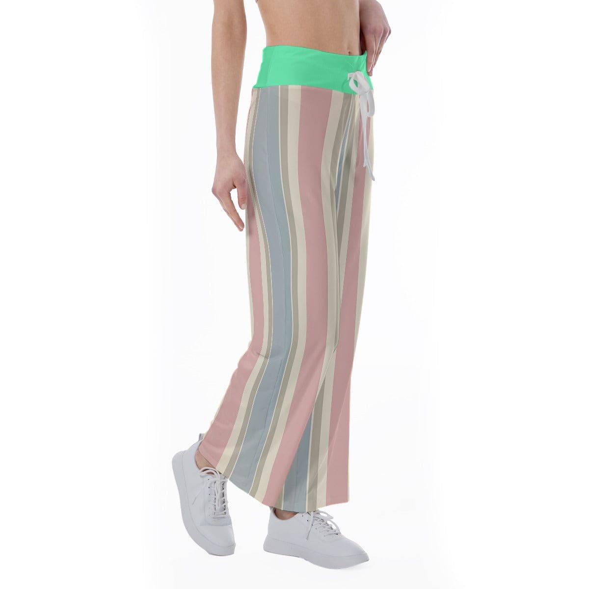 High-waisted Straight-leg Trousers Stripe | Women Wide Leg trousers - Weave West