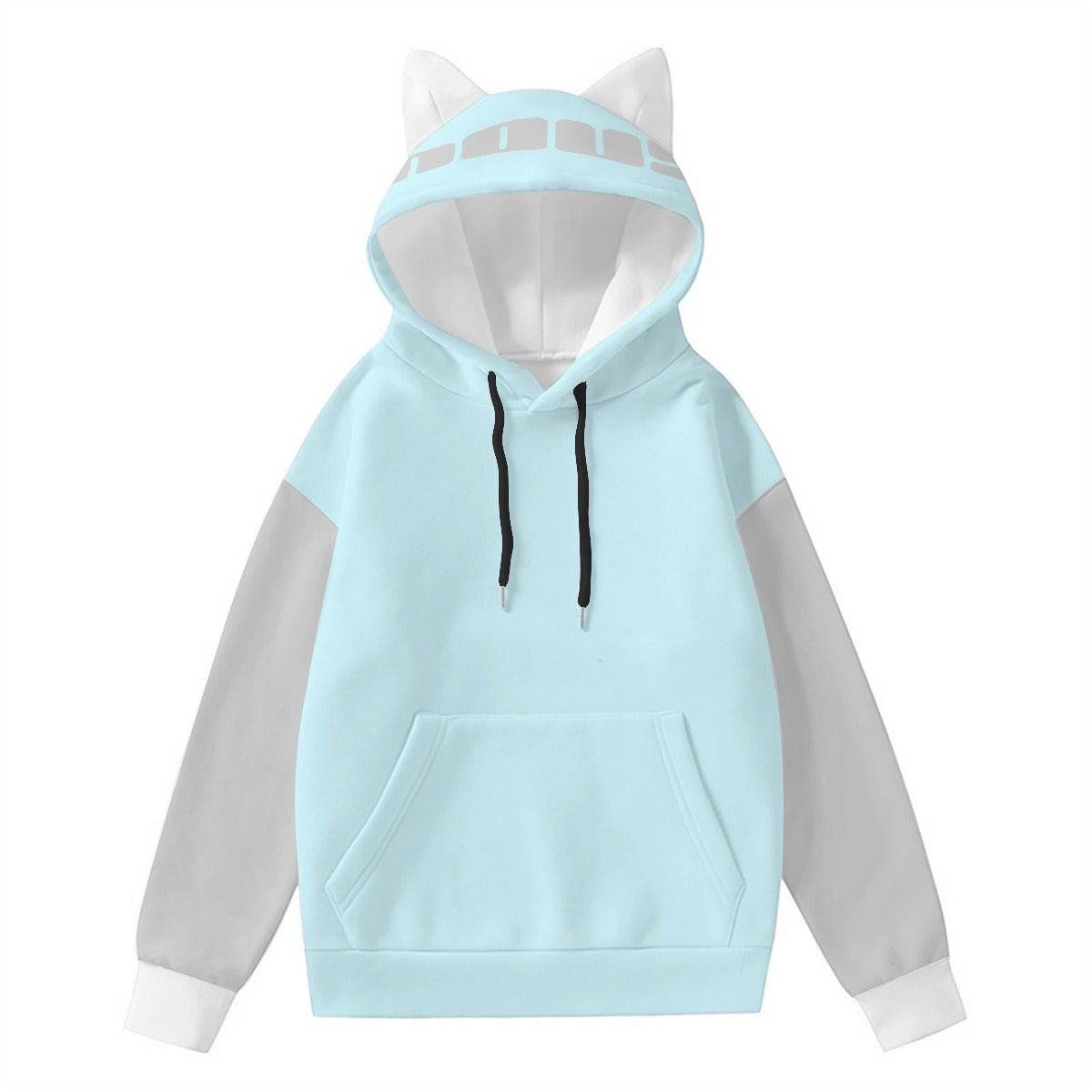 Halloween Custom Cat Ear Hoodie Snow Wolf - Weave West