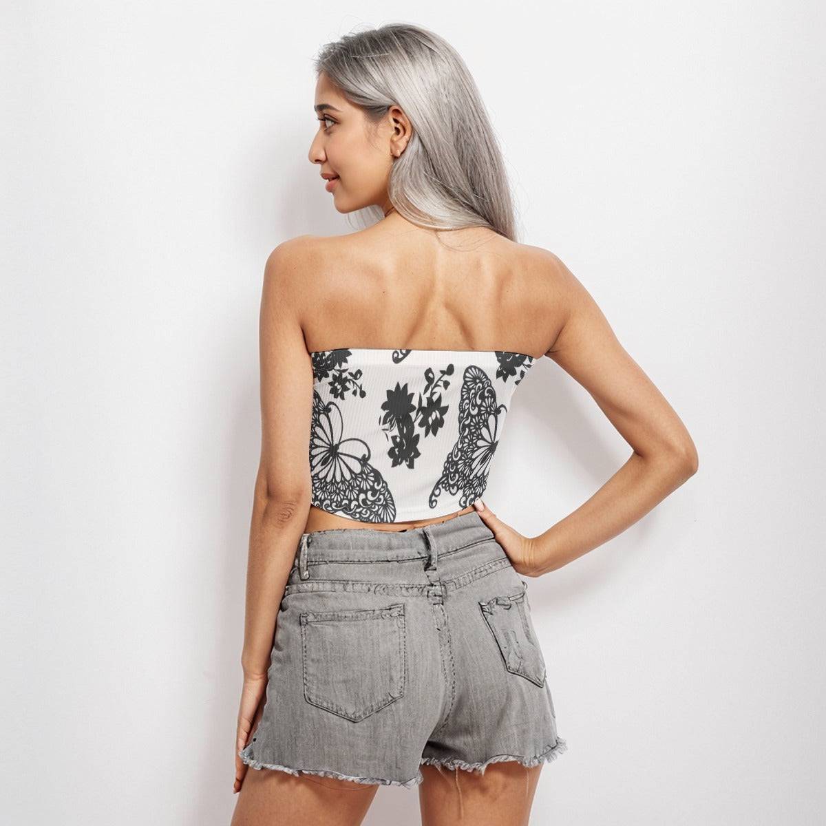 Fitted Crop Tube Top Art 2 | Seamless Tube Top - Weave West
