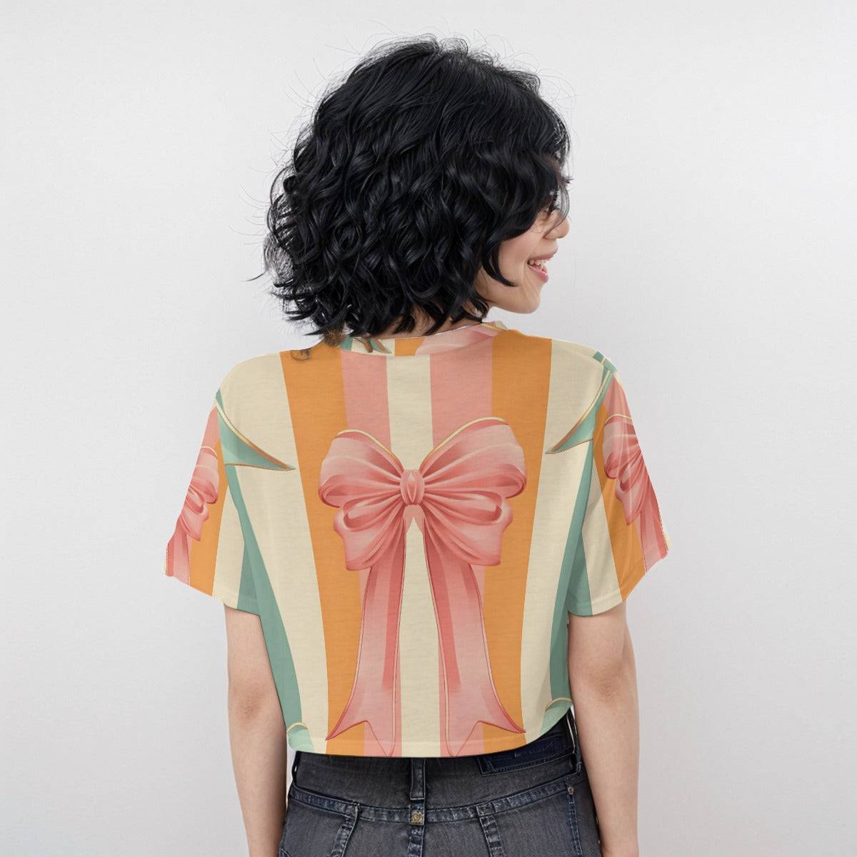Casual Boxy Crop Tee Bow 1 | Boxy Crop Workout Tee - Weave West