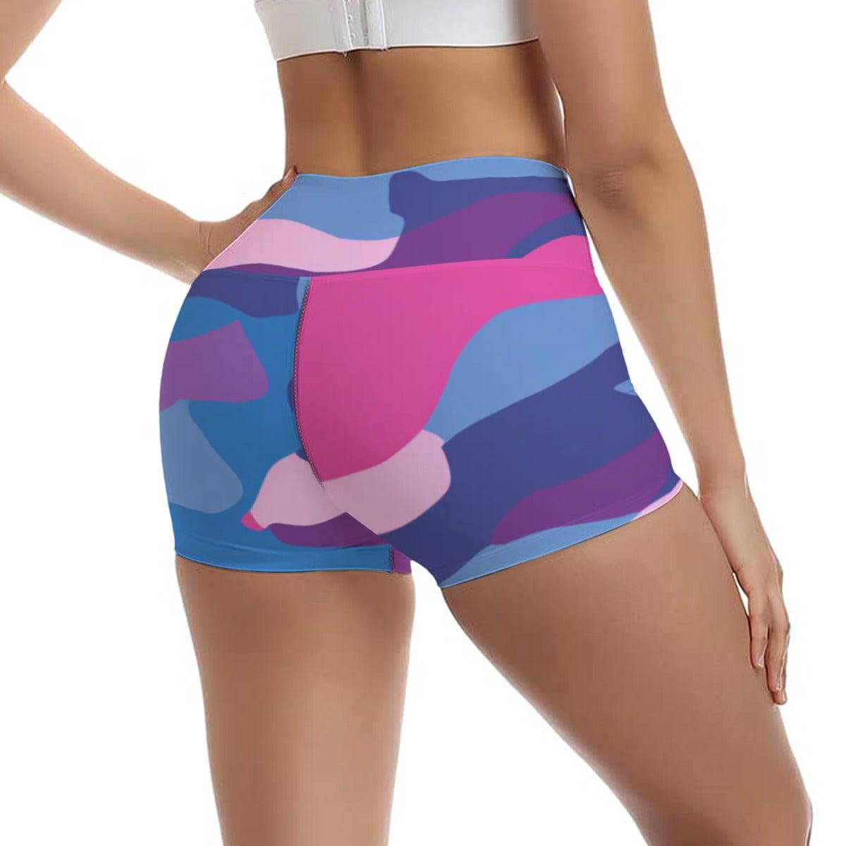 Stretchy High Waisted Short Shorts Camo 2 - Weave West