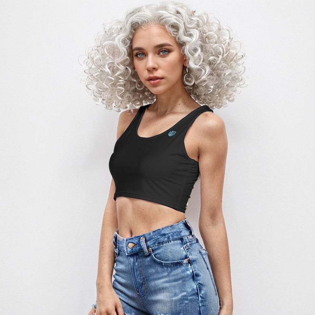 Sport Cropped Workout Tank Top Carbon | Dry Fit Cropped Tank Top - Weave West