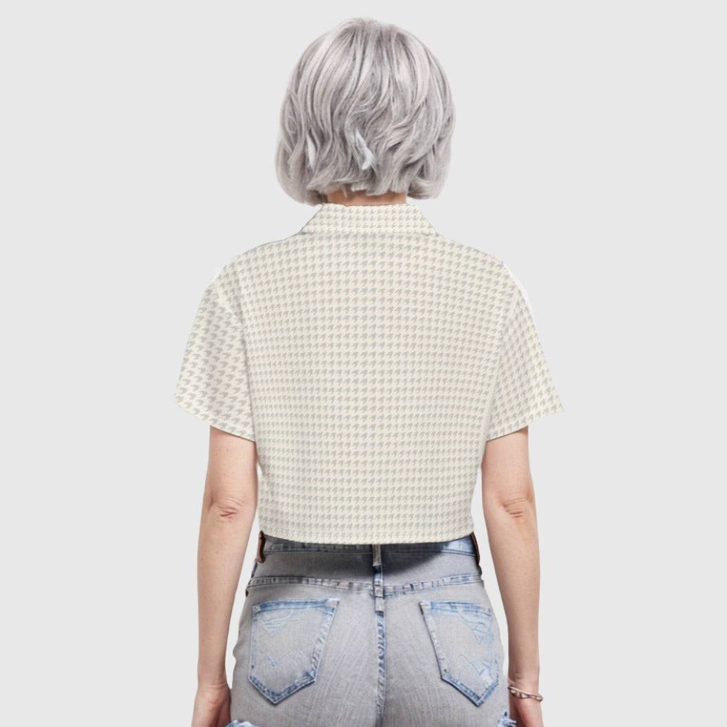 Boxy Short Sleeve Crop Shirt Dots 1 | Boxy Crop Boyfriend Shirt - Weave West