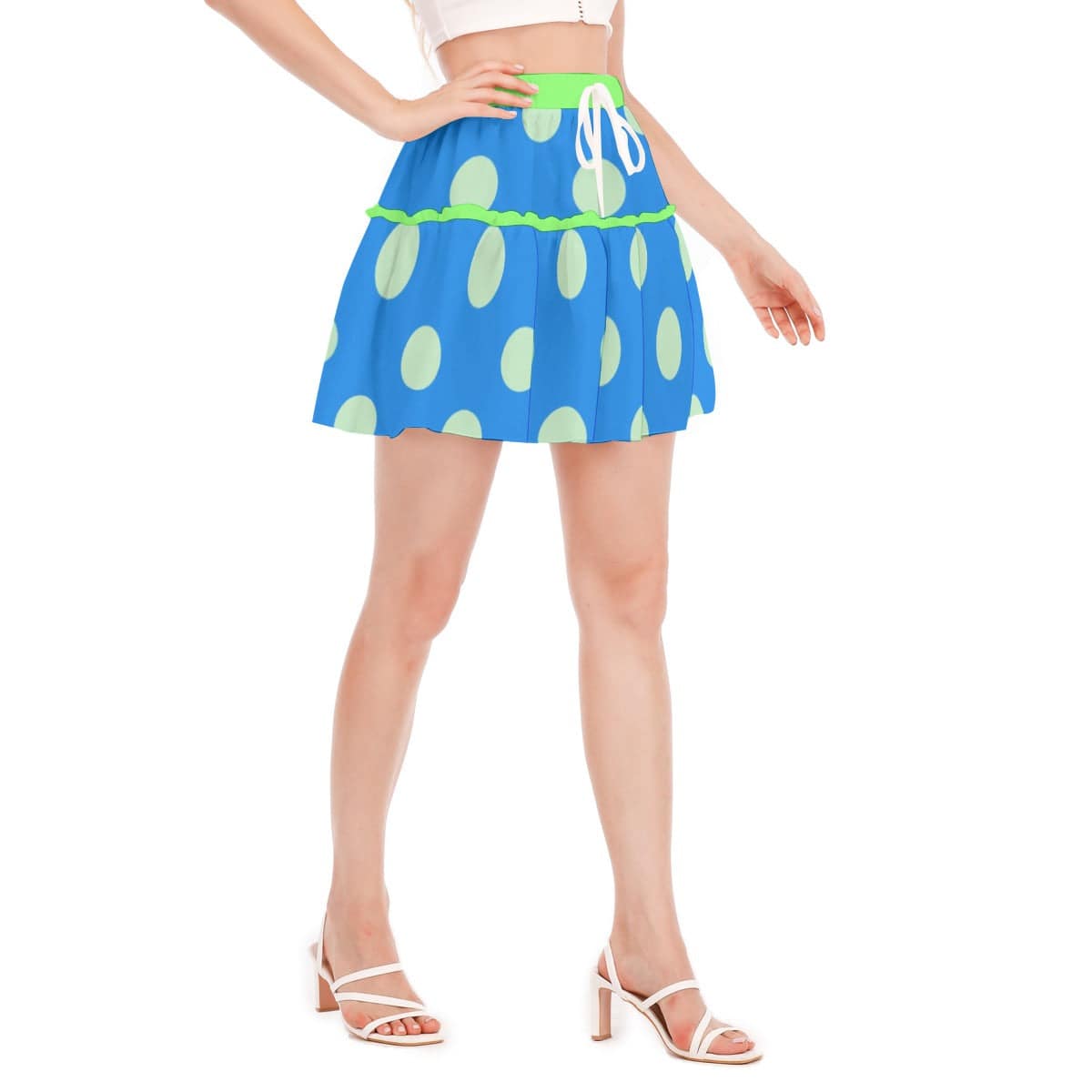Women Ruffled Mini Skirt Dots 1 - Weave West