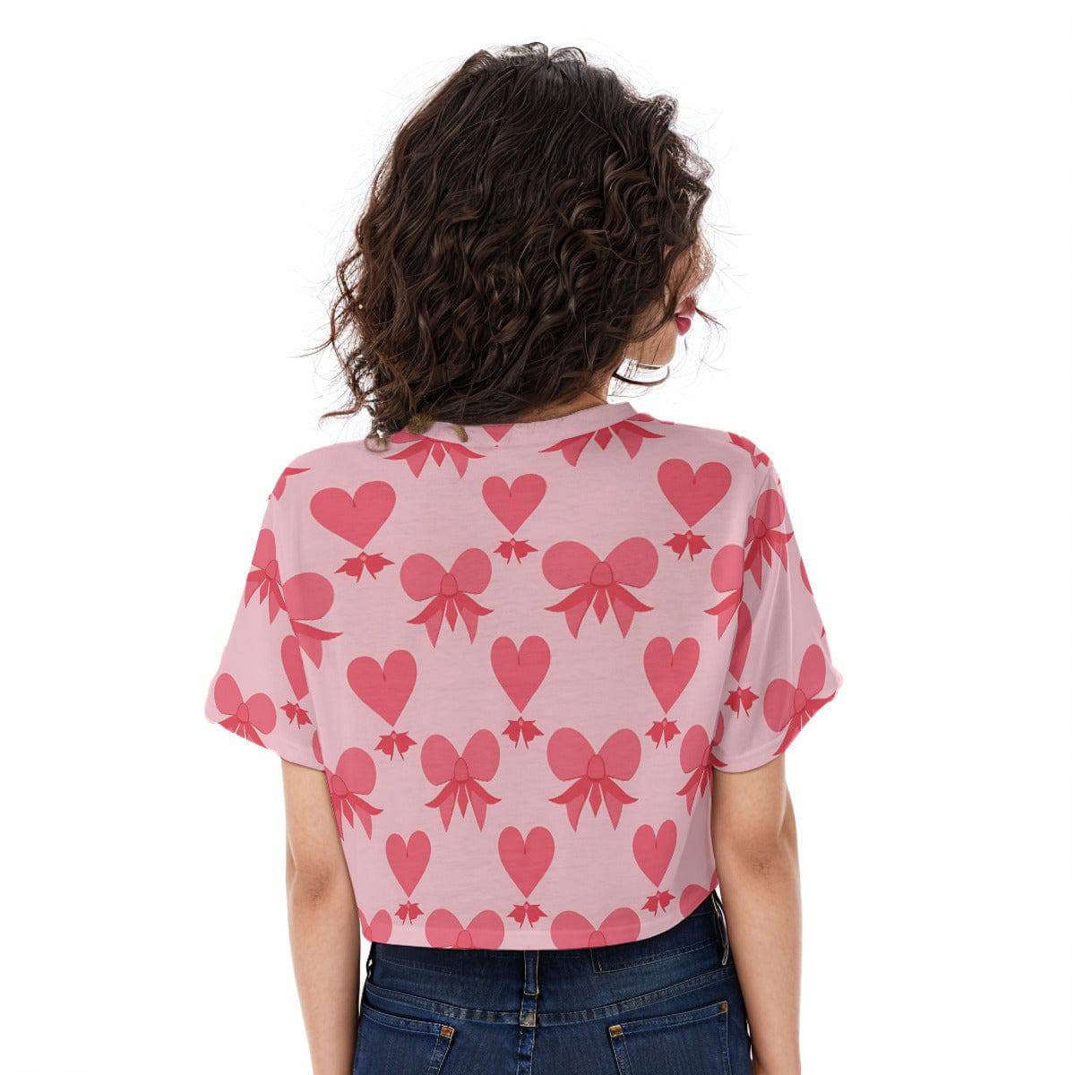 Casual Boxy Crop Tee Red Heart | Boxy Crop Workout Tee - Weave West
