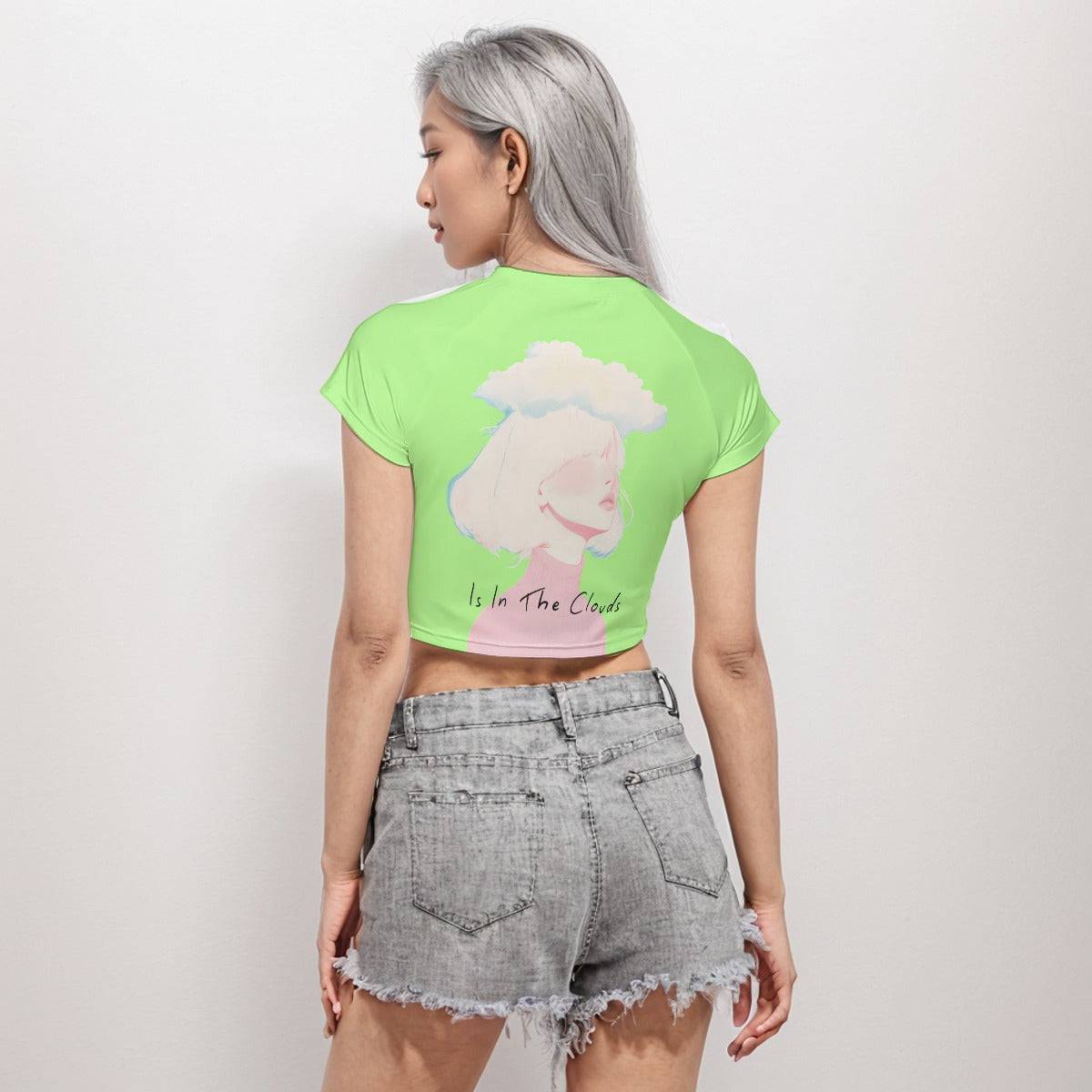 Cropped Workout Top T-Shirt In The Clouds | Apparel Printing - Weave West