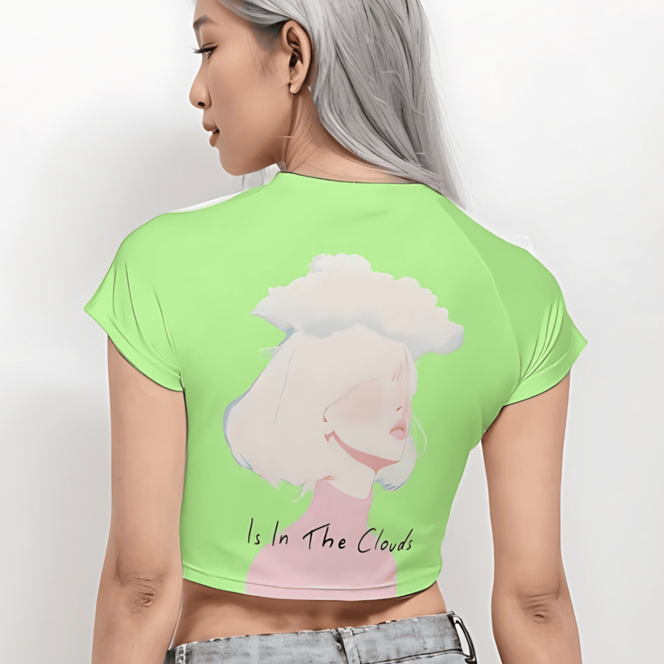 Cropped Workout Top T-Shirt In The Clouds | Apparel Printing - Weave West