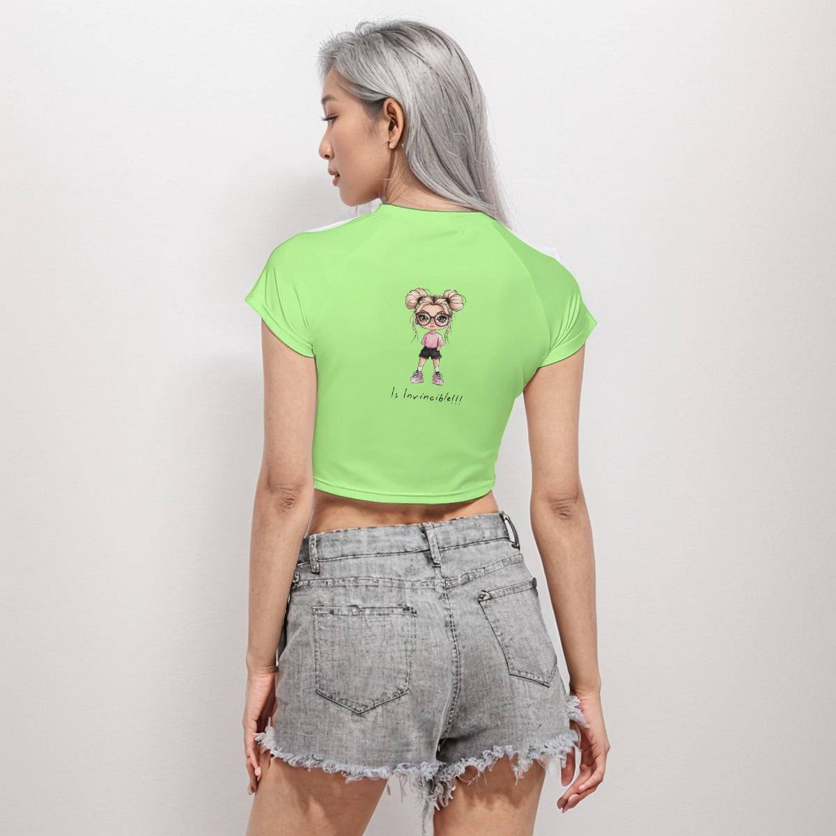 Cropped Workout Top T-Shirt Invincible | Apparel Printing - Weave West