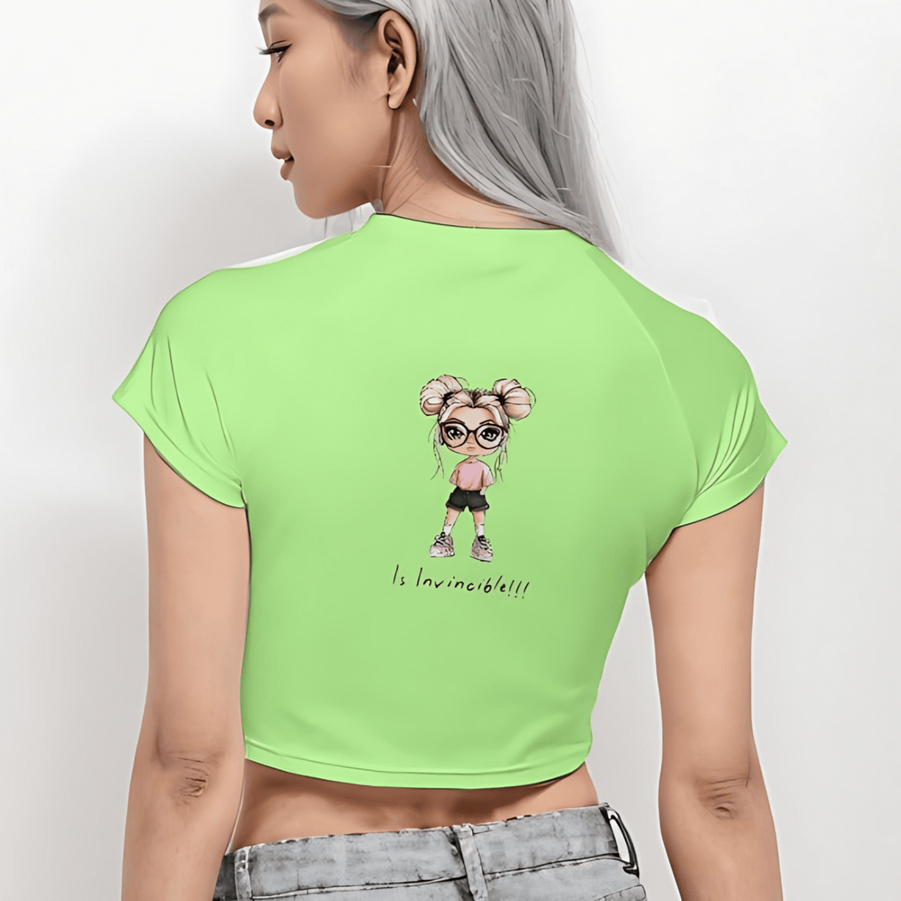 Cropped Workout Top T-Shirt Invincible | Apparel Printing - Weave West