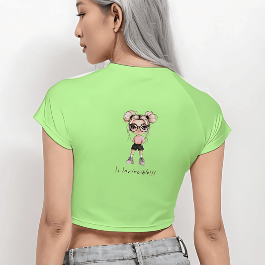 Cropped Workout Top T-Shirt Invincible | Apparel Printing - Weave West