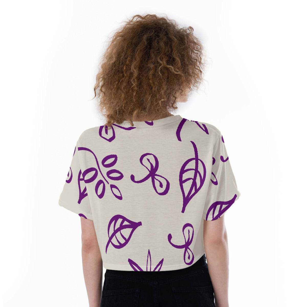 Casual Boxy Crop Tee Lavender Leaf | Boxy Crop Workout Tee - Weave West