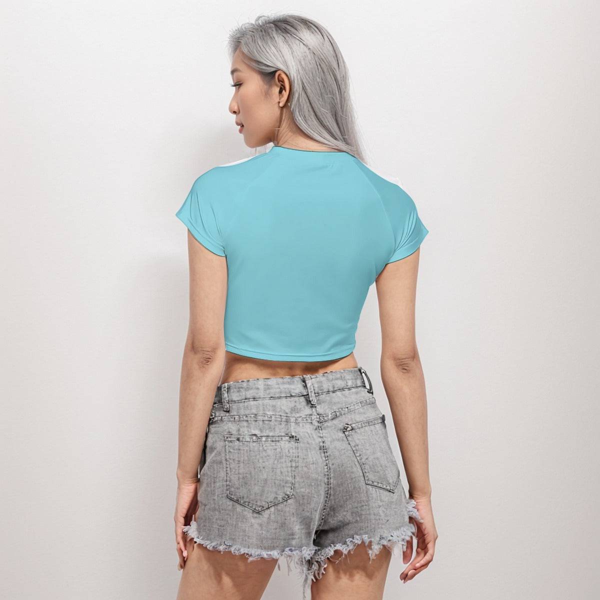 Cropped Workout Top T-Shirt | Raglan Crop T-Shirt Mermaid - Weave West