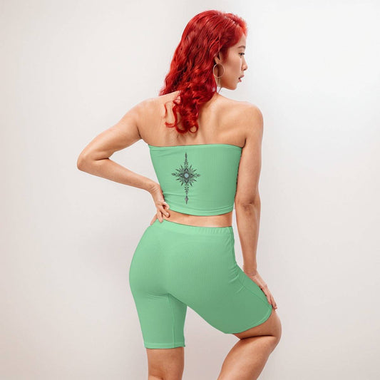 Tube Top And 7 Inch Inseam Shorts Set Min Sirius | Matching Sets Women Workout - Weave West