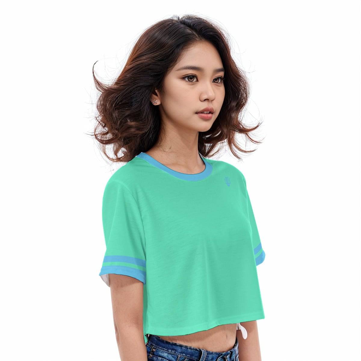 Casual Boxy Crop Tee Minty Fresh | Boxy Crop Workout Tee - Weave West