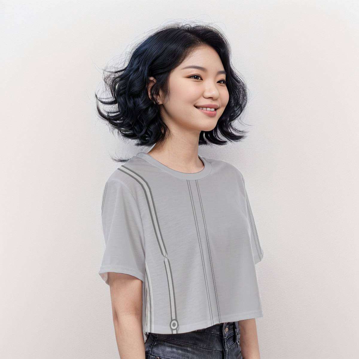 Casual Boxy Crop Tee Platinum Veil | Boxy Crop Workout Tee - Weave West
